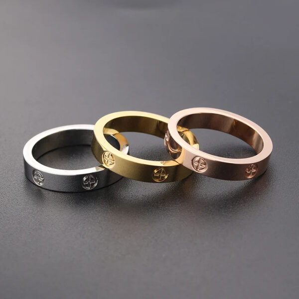 Rose Gold Color Love Ring for Women Men Couple