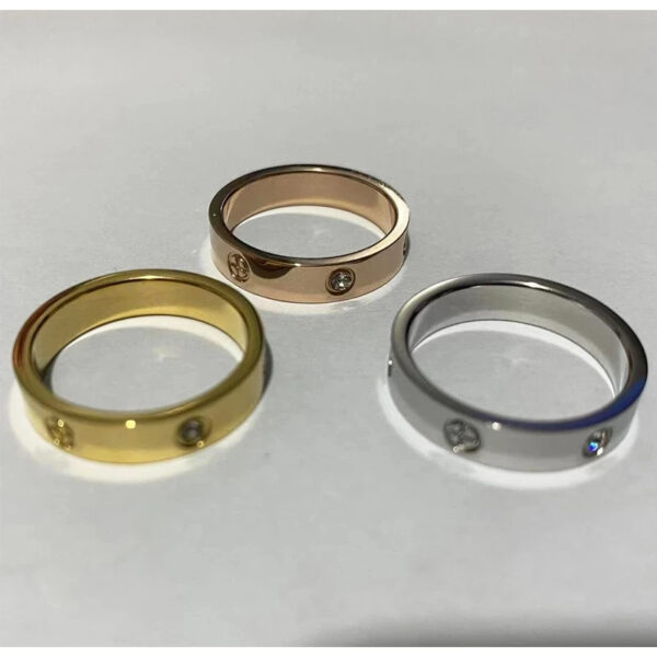 Rose Gold Color Love Ring for Women Men Couple - Image 2