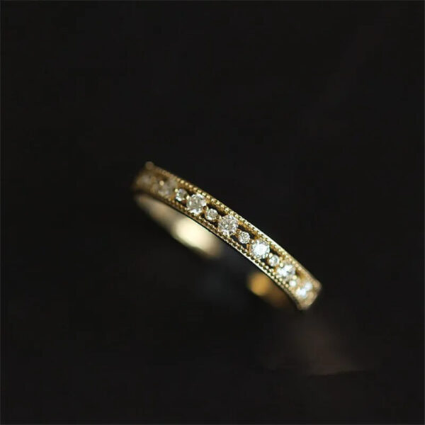 Simple Pavé Crystal Hollow Ring Women