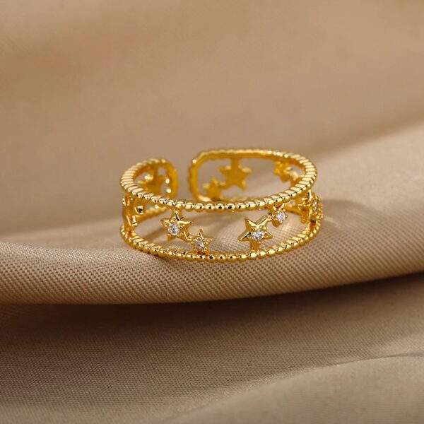 Kinel Simple Geometry Cross Ring for Women - Image 4