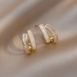 925 Sterling Silver AAA zircon Stud Earrings For Women