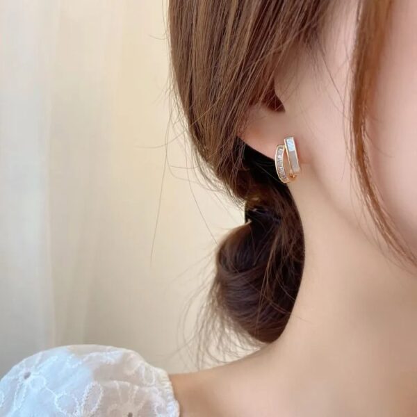 925 Sterling Silver AAA zircon Stud Earrings For Women - Image 2