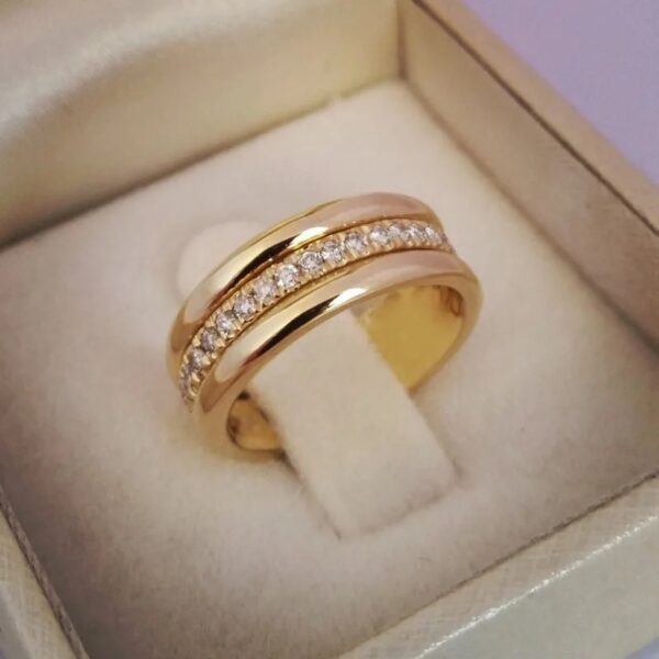 Stainless Steel Oval Hollow Zircon Open Rings For Women - Image 3