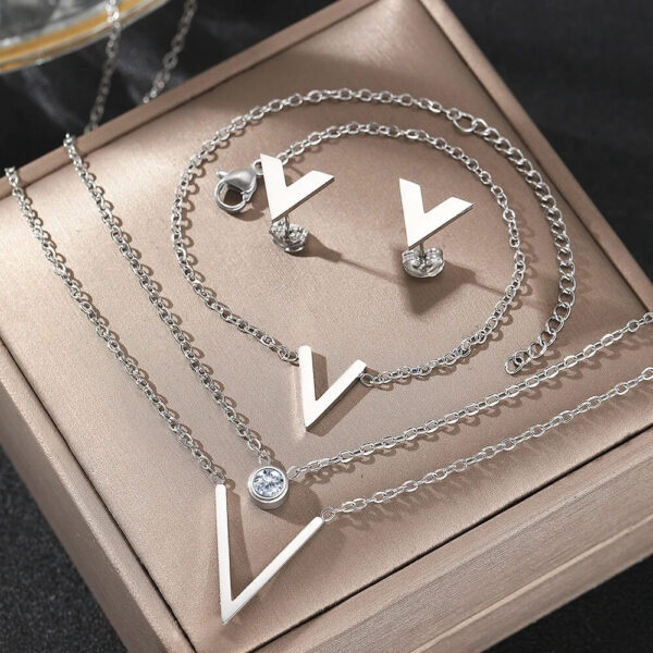 Stainless Steel Jewelry Set Christian Cross Ladies Jewelry - Image 2