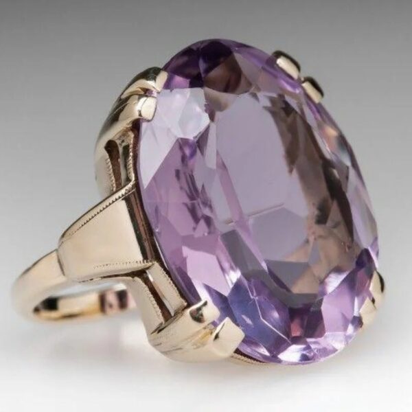 Huitan Round Cubic Zircon 6 Claw Setting Rings for Women - Image 4