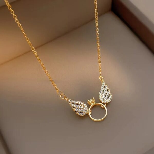 24K real gold circle pendant necklace - Image 2