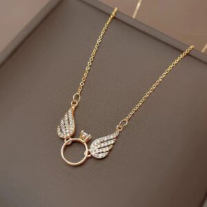 24K real gold circle pendant necklace