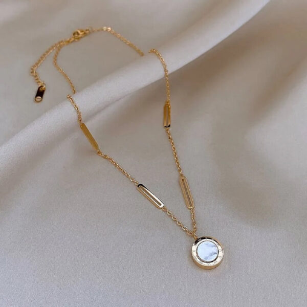 Stainless Steel Roman Digital Wafer Pendant