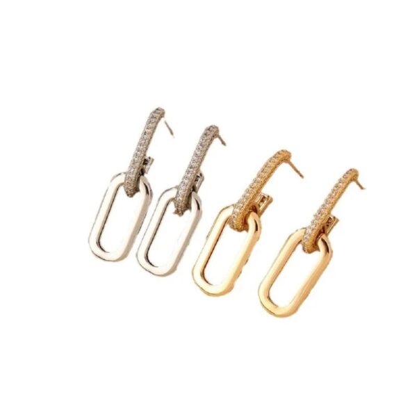 Youthway Diamonds Stainless Steel Hoop Earrings 18K Gold - Image 2