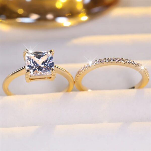 Luxury Gold Plated Inlay Black Zircon Ring - Image 4