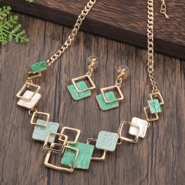 Clear Round Cubic Zirconia Wedding Bridal Necklace Earrings - Image 3