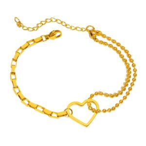 Stainless Steel Bracelets Exquisite Elegant Heart Pendant