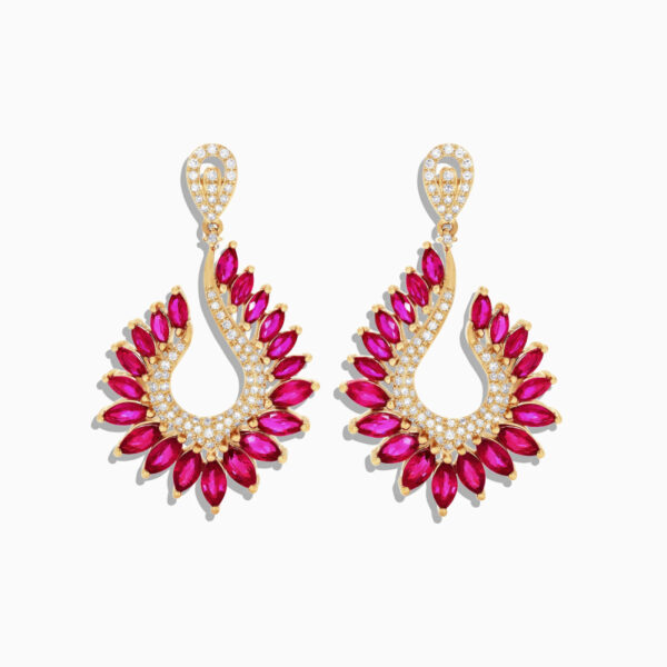 Huitan Luxury Trendy Blue Cubic Zirconia Hoop Earrings - Image 4