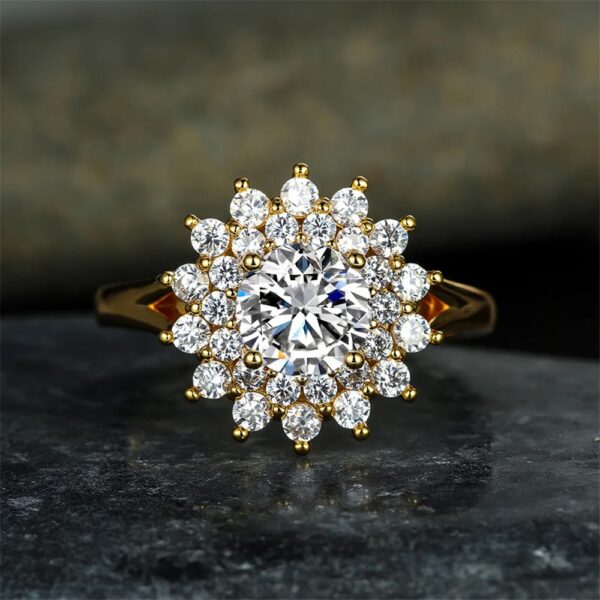 Huitan Round Cubic Zircon 6 Claw Setting Rings for Women - Image 3