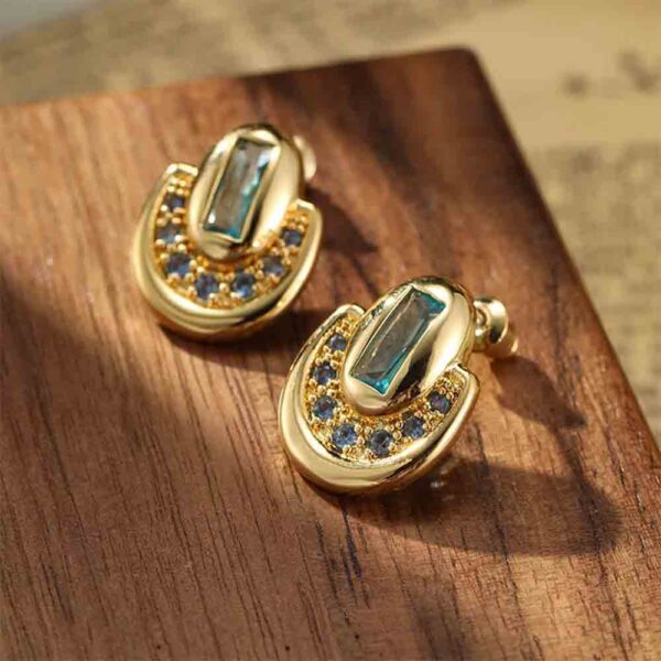 925 Sterling Silver Zircon Water Droplet Hoop Earrings - Image 2