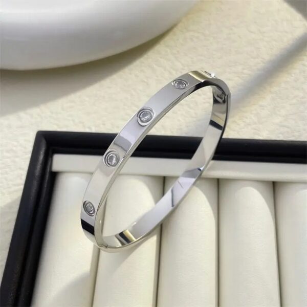 Neo-Gothic Stainless Steel Small Disc Charm Bracelet - Image 4