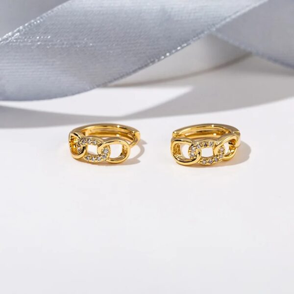 Huitan Luxury Trendy Blue Cubic Zirconia Hoop Earrings - Image 3